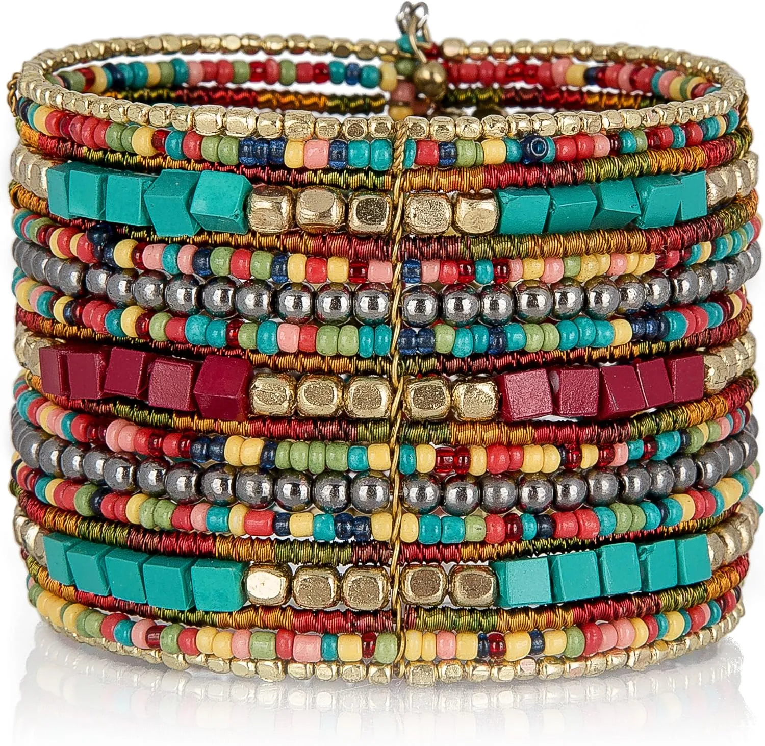 SPUNKYsoul Cuff Bracelets for Women Collection - Adjustable, Stylish Boho Inspired Beaded Bracelets, Trendy Stackable Beads, Ideal for Everyday Wear & Special Occasions