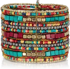 SPUNKYsoul Cuff Bracelets for Women Collection - Adjustable, Stylish Boho Inspired Beaded Bracelets, Trendy Stackable Beads, Ideal for Everyday Wear & Special Occasions