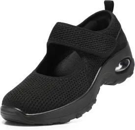 STQ Womens Walking Shoes Non Slip Orthopedic Shoes Adjustable Mary Jane Shoes