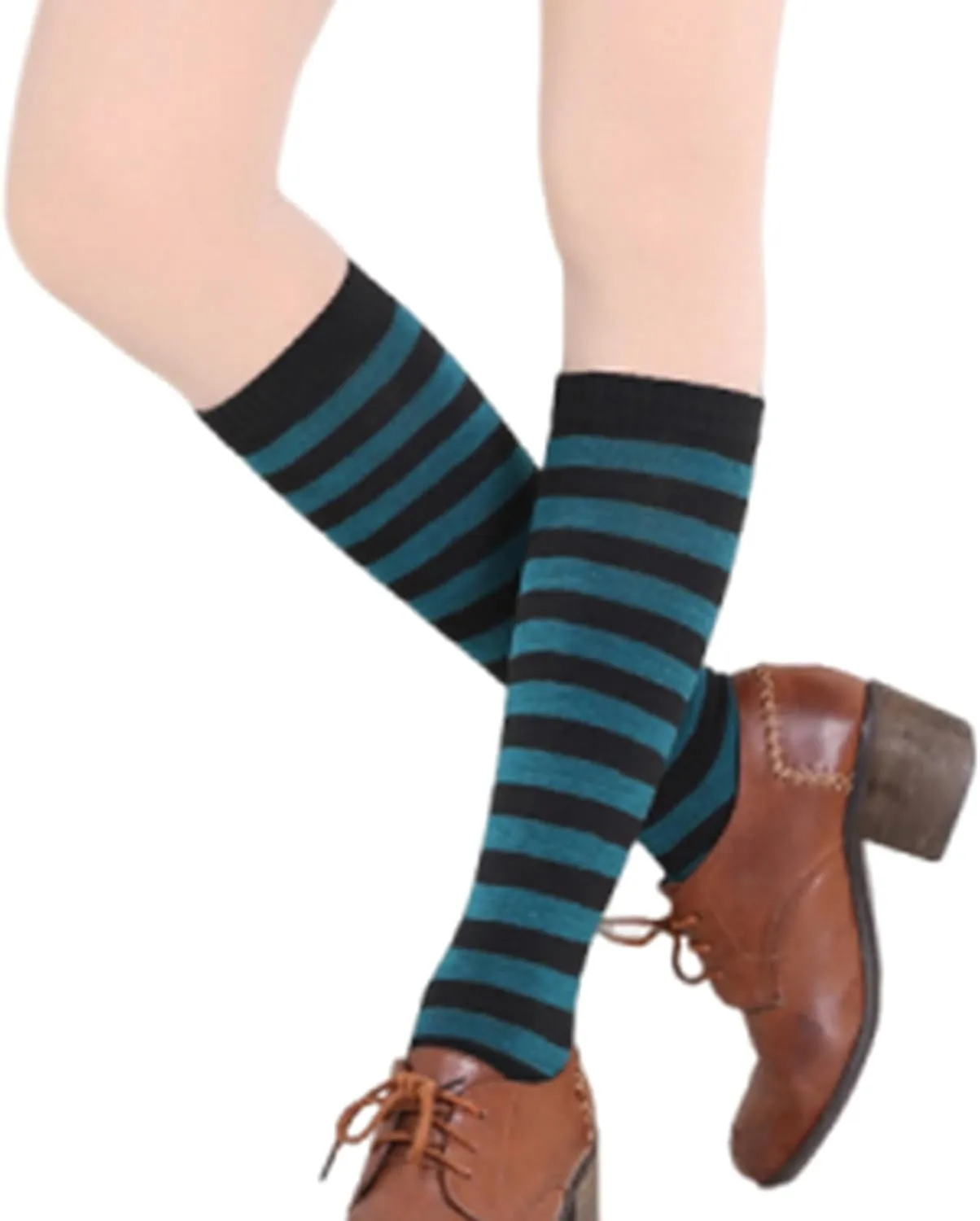 Striped Knee High Socks for Women Outdoor Sport Athletic Stripe Casual Tube Socks