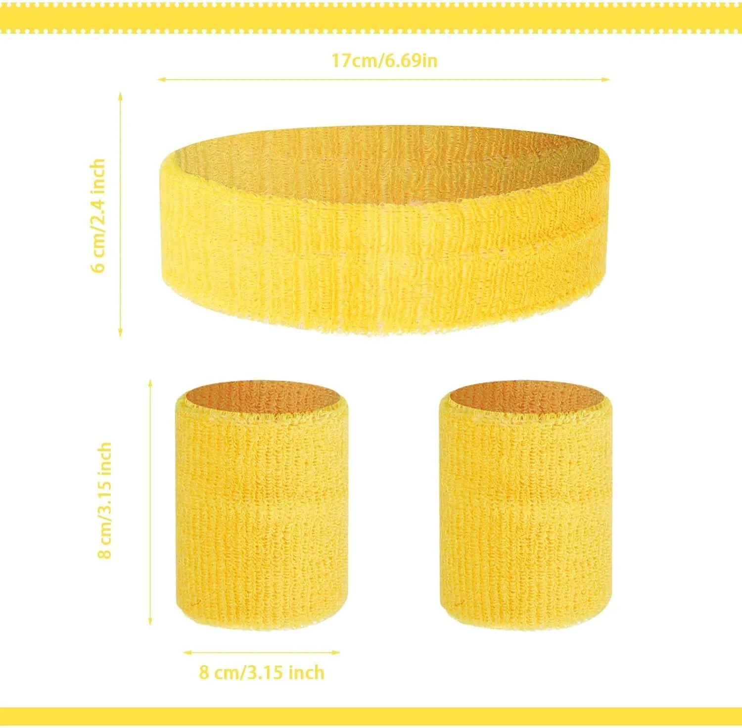 Striped Sweatbands Set Sports Headband and Wristbands Sweatbands Striped Sweatband Set for Men and Women