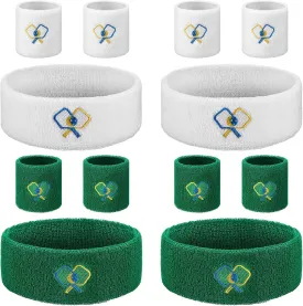 Suhine 4 Pcs Sports Headband 8 Pcs Moisture Wicking Wristband Breathable Sweat Absorption Sweatband for Christmas Valentines Day Gift