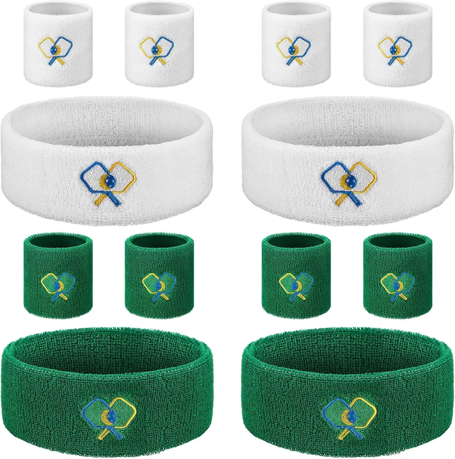Suhine 4 Pcs Sports Headband 8 Pcs Moisture Wicking Wristband Breathable Sweat Absorption Sweatband for Christmas Valentines Day Gift