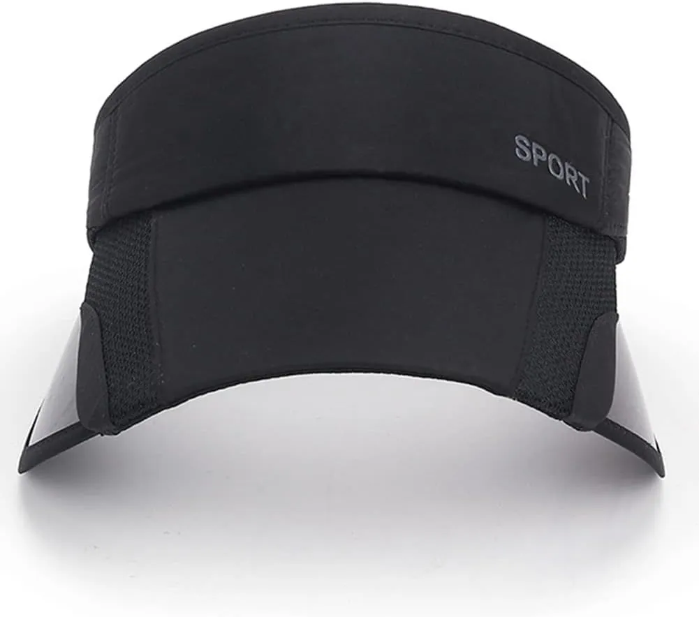 Sun Visor Hat for Women and Men - Retractable Brim Sport Hat, Summer Golf Tennis Running Beach Hat with Ponytail Hole