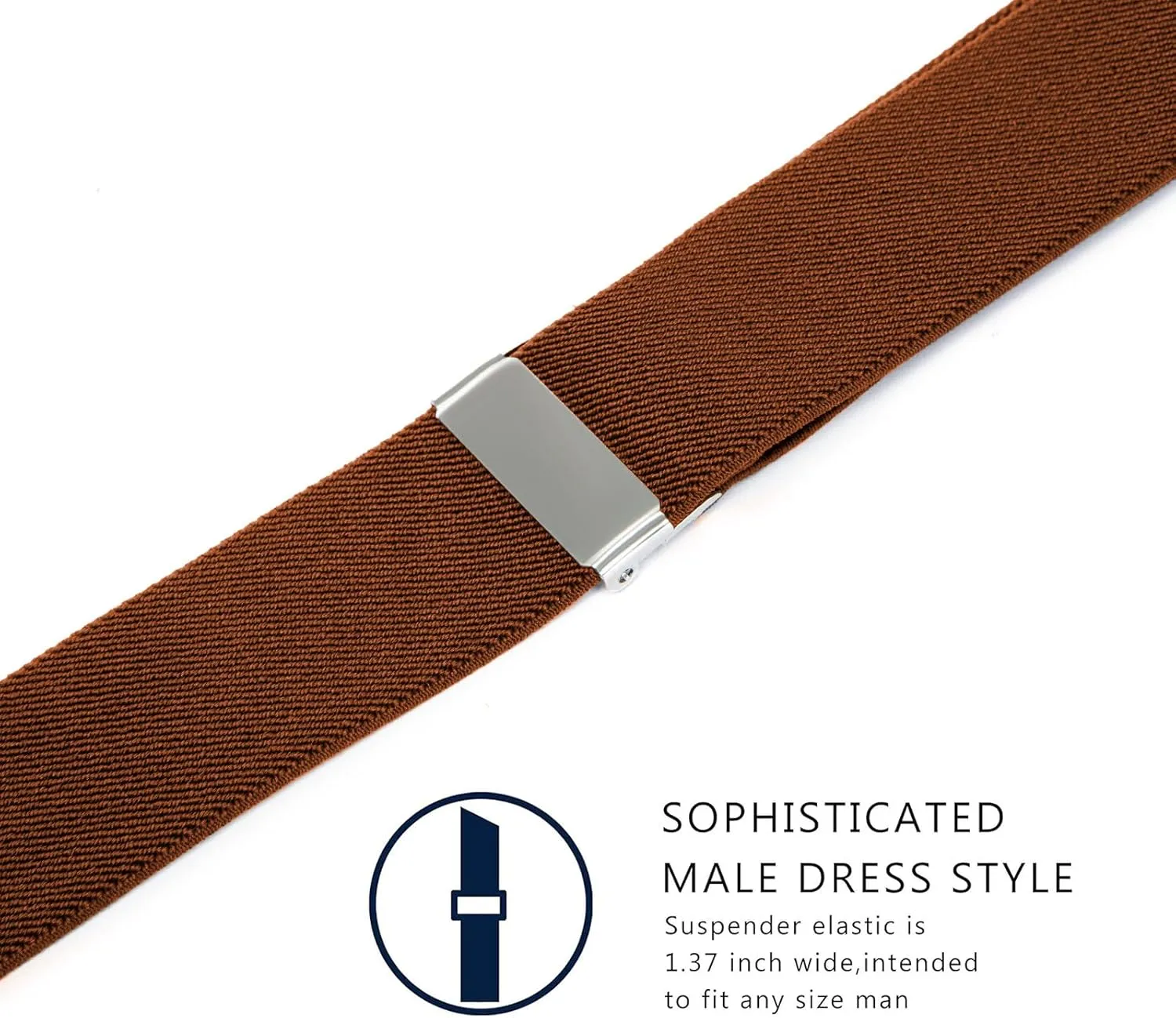 Suspenders for Men, Updated Clips and Adjustable Suspenders with Elastic Straps Y-Back Construction Heavy Duty