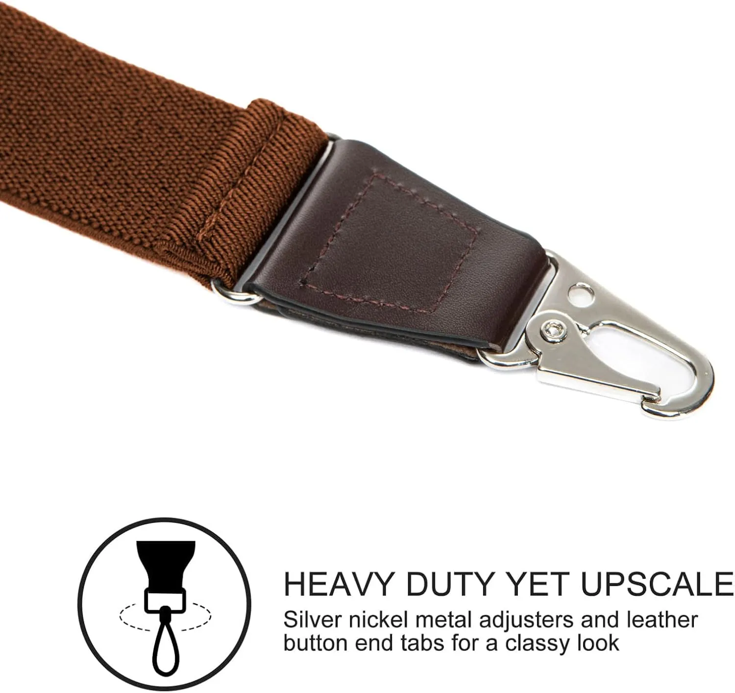 Suspenders for Men, Updated Clips and Adjustable Suspenders with Elastic Straps Y-Back Construction Heavy Duty