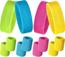 Sweatbands Set, Paris Sports Competitions Supplies Include Sports Headband and Wristbands Sweatbands Colorful Cotton Headband Set for Men Women