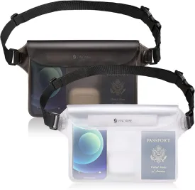 SYNCWIRE Waterproof Pouch Bag with Adjustable Waist Strap (2 Pack) - IP68 Waterproof Waist Bag Screen Touchable Dry Bag with Adjustable Belt for Beach, Swimming, Boating, Fishing, Hiking, etc