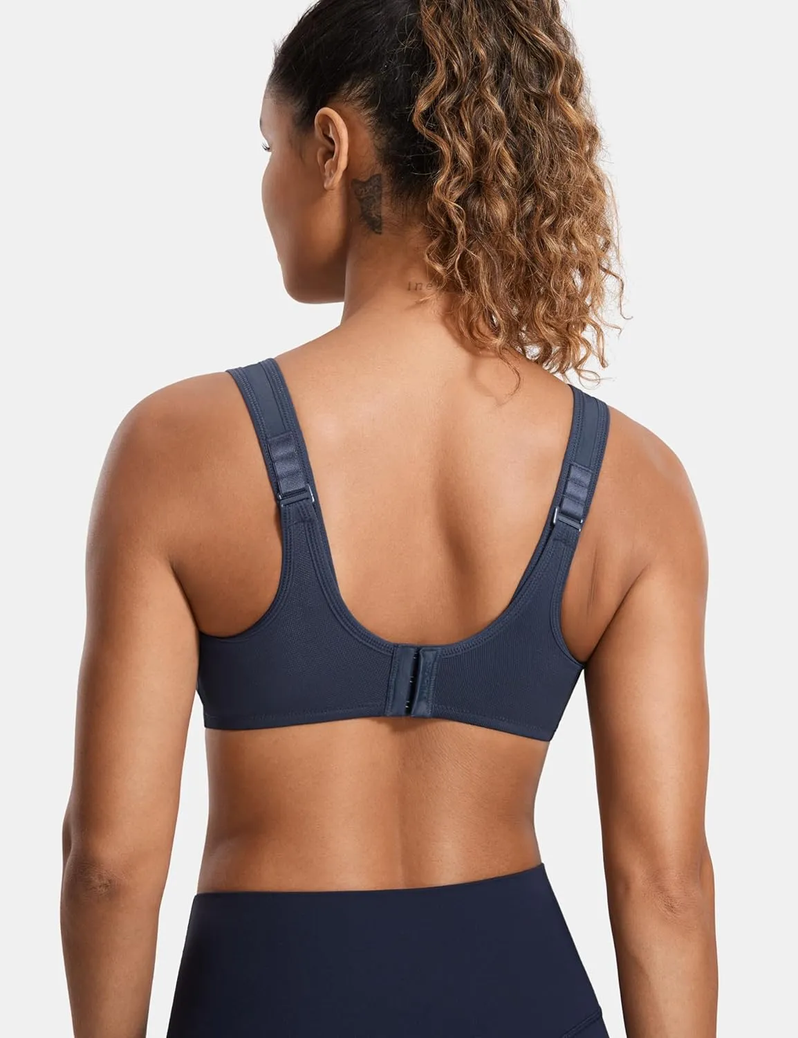 SYROKAN Women's Max Control Underwire Sports Bra High Impact Plus Size with Adjustable Straps Unlined Bra