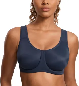 SYROKAN Women's Max Control Underwire Sports Bra High Impact Plus Size with Adjustable Straps Unlined Bra SYROKAN Women's Max Control Underwire Sports Bra High Impact Plus Size with Adjustable Straps Unlined Bra