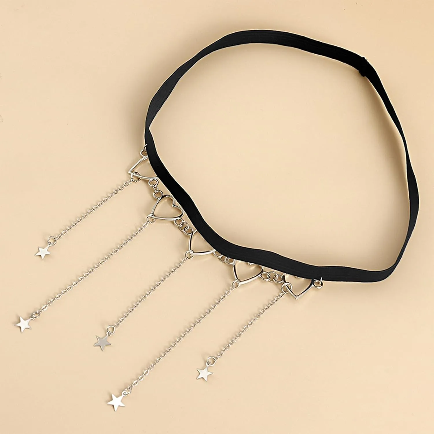 Thigh Chain Sexy Metal Chain Love Tassel Star Thigh Chain, Gold Silver Elastic Band Leg Ring