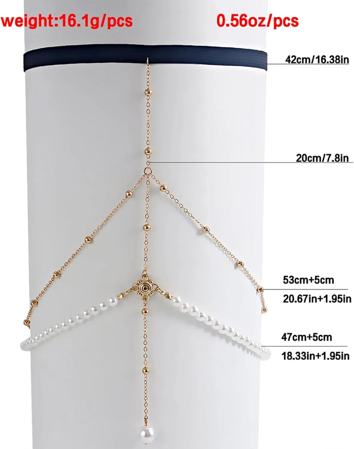 Thigh Chain Sexy Simulation Pearl Pendant Leg Chain Gold Silver Elastic Rope Versatile Women's Leg Rings Suitable for Parties