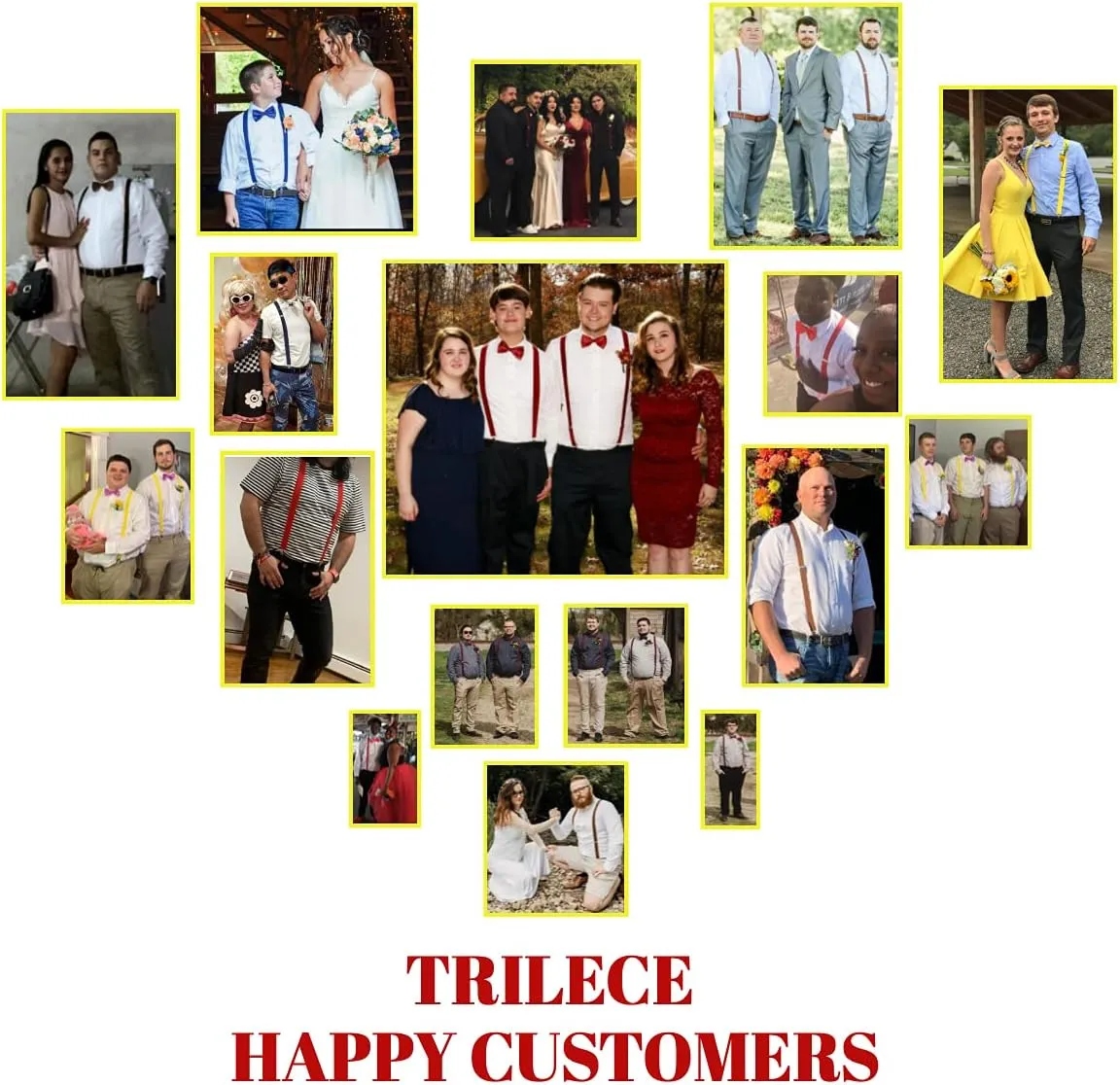 trilece Suspenders for Men, Adjustable Y Back Suspender and Bow Tie