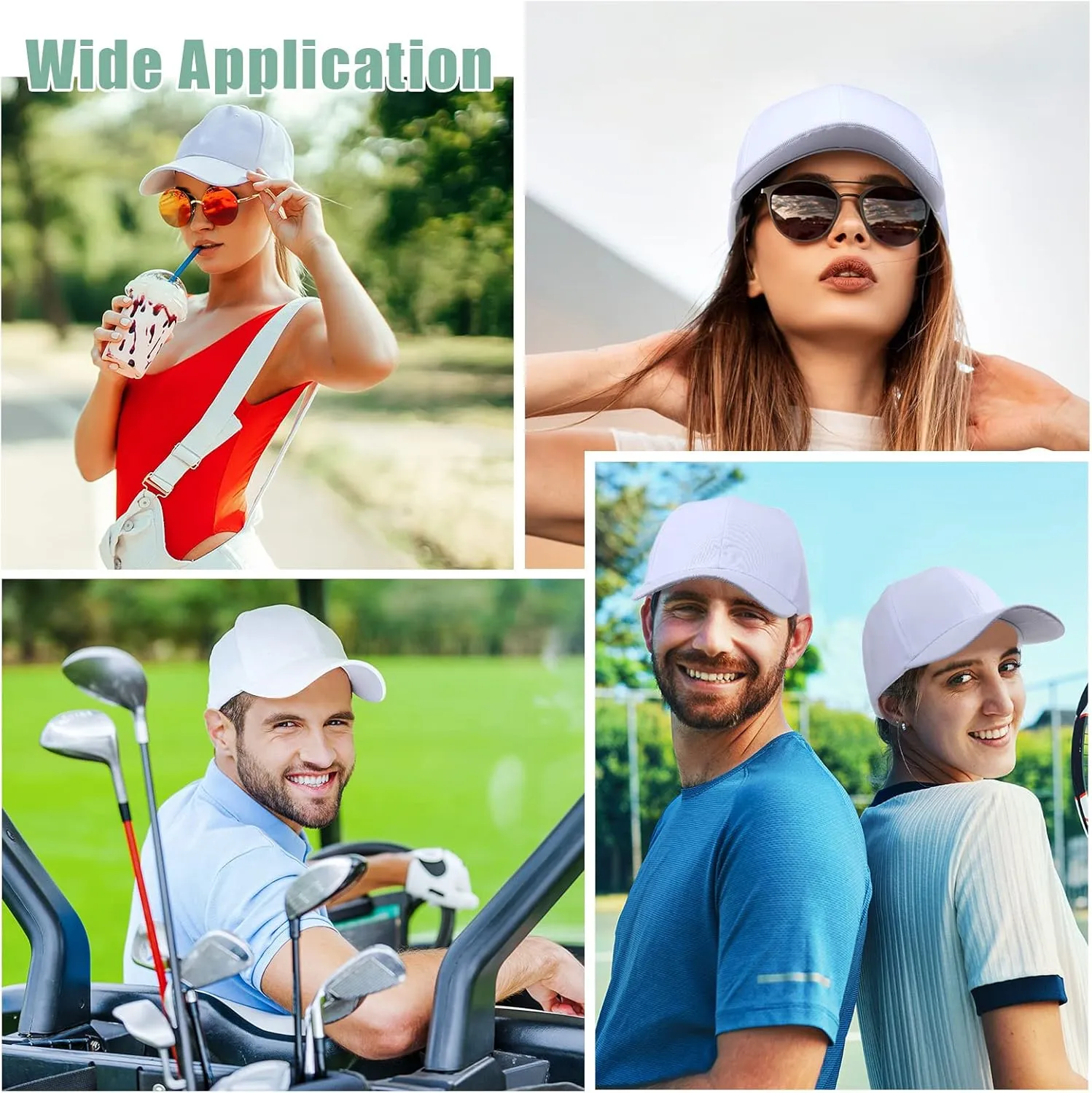 Unittype 72 Pcs Plain Baseball Caps Bulk Unisex Blank Dad Caps Adjustable Back Strap Sublimation Hats for Trucker Men Women