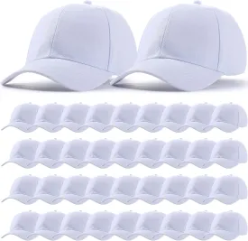 Unittype 72 Pcs Plain Baseball Caps Bulk Unisex Blank Dad Caps Adjustable Back Strap Sublimation Hats for Trucker Men Women