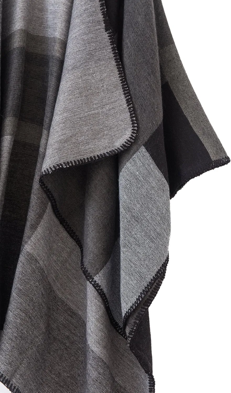 Urban CoCo Women's Color Block Shawl Wrap Open Front Poncho Cape