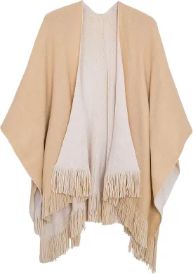 Urban CoCo Women's Winter Vintage Poncho Capes Tassel Blanket Shawl Wrap Cardigan Coat