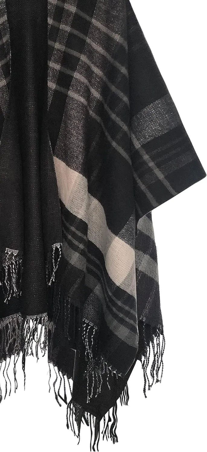 Urban CoCo Women's Winter Vintage Poncho Capes Tassel Blanket Shawl Wrap Cardigan Coat