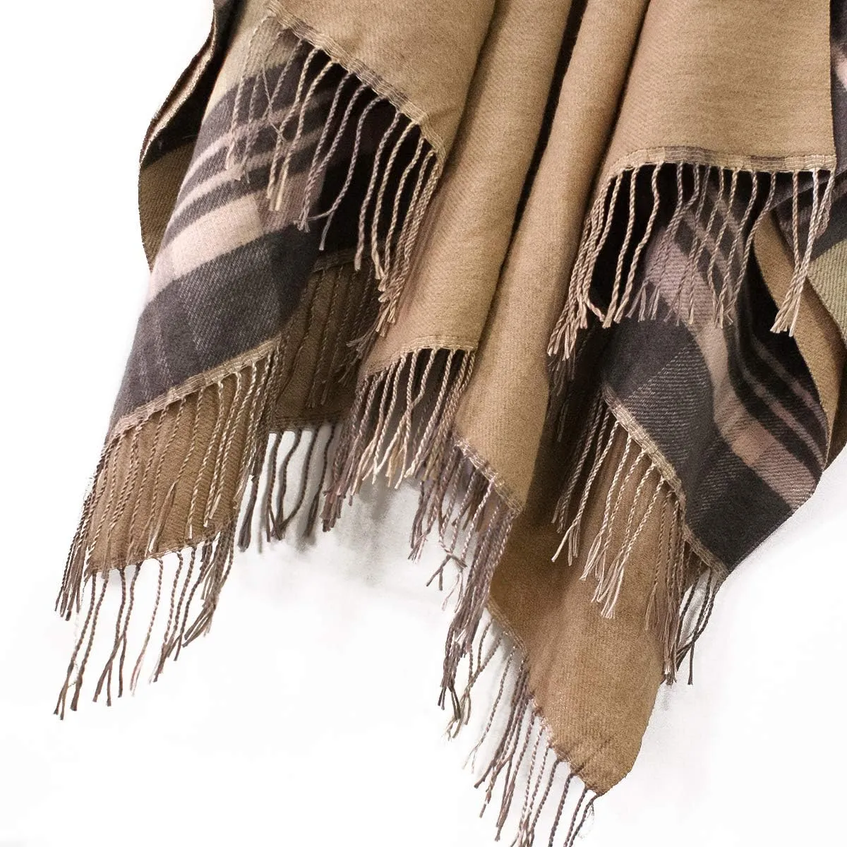 Urban CoCo Women's Winter Vintage Poncho Capes Tassel Blanket Shawl Wrap Cardigan Coat