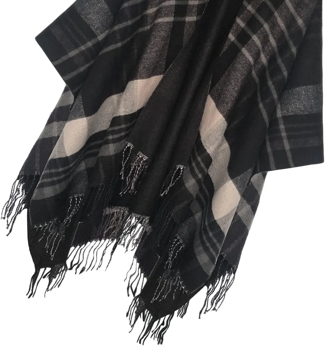 Urban CoCo Women's Winter Vintage Poncho Capes Tassel Blanket Shawl Wrap Cardigan Coat