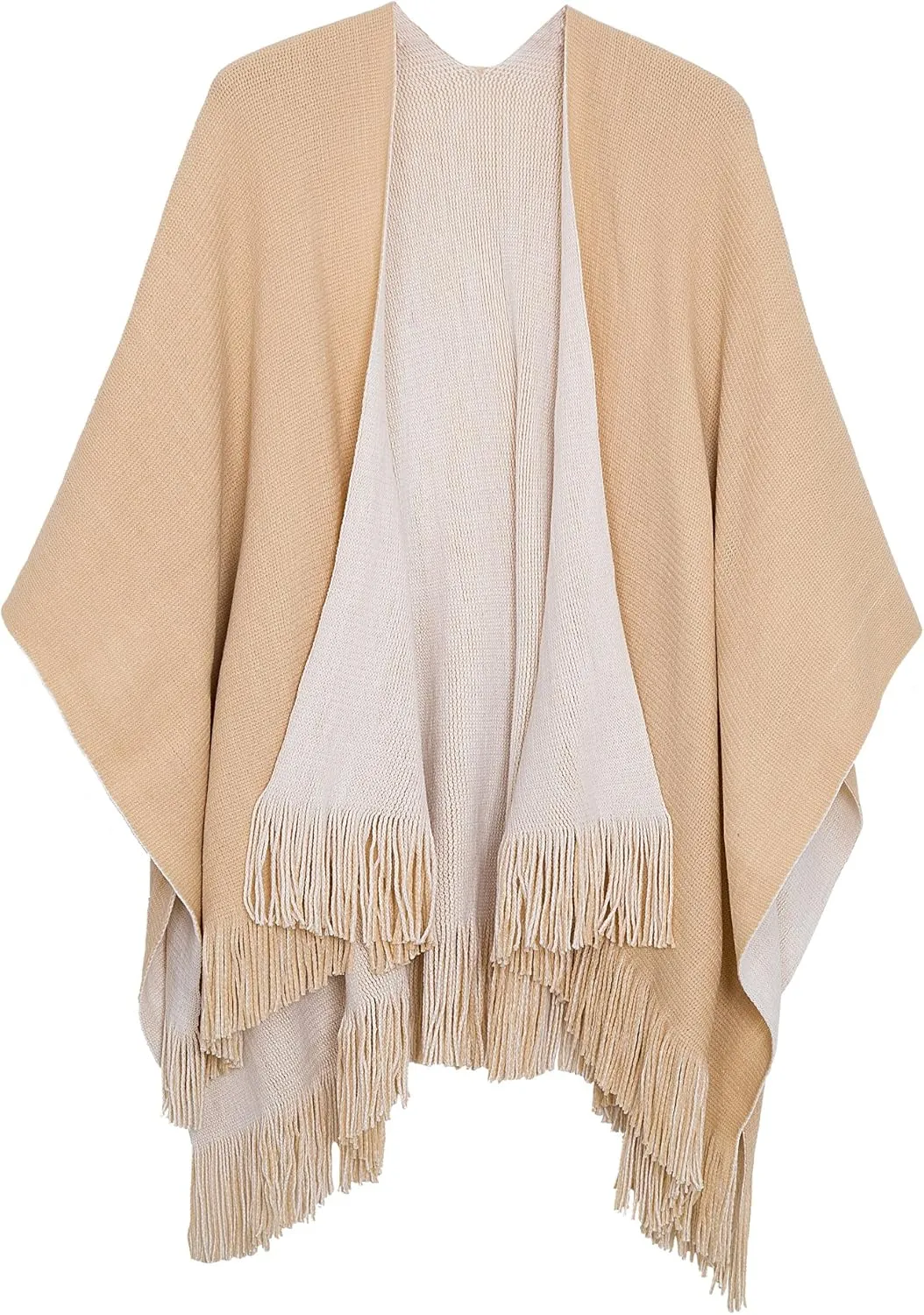 Urban CoCo Women's Winter Vintage Poncho Capes Tassel Blanket Shawl Wrap Cardigan Coat