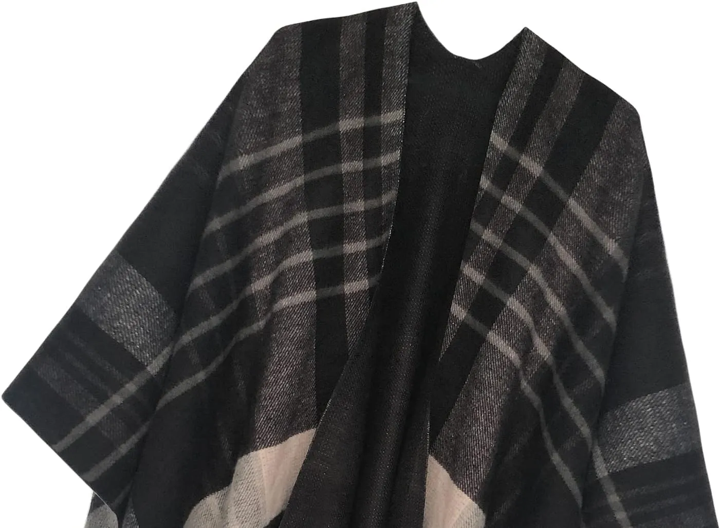 Urban CoCo Women's Winter Vintage Poncho Capes Tassel Blanket Shawl Wrap Cardigan Coat