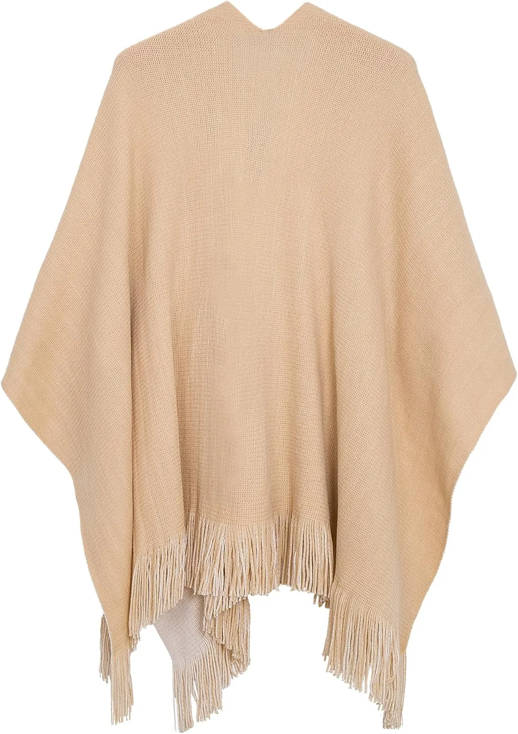 Urban CoCo Women's Winter Vintage Poncho Capes Tassel Blanket Shawl Wrap Cardigan Coat