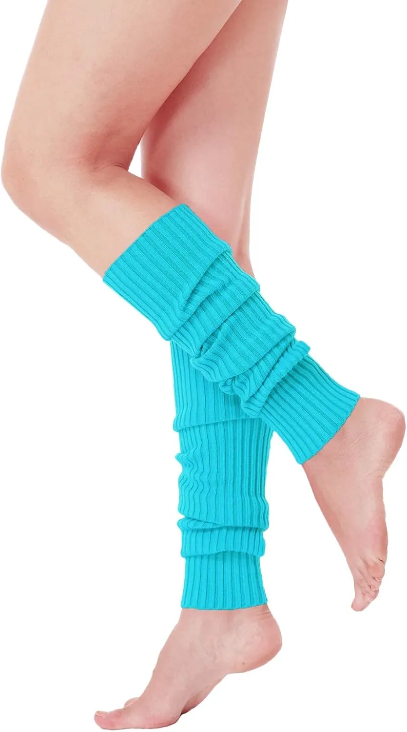 v28 Women Juniors Neon Ribbed Leg Warmers for 80s Eighty's Party Sports Yoga