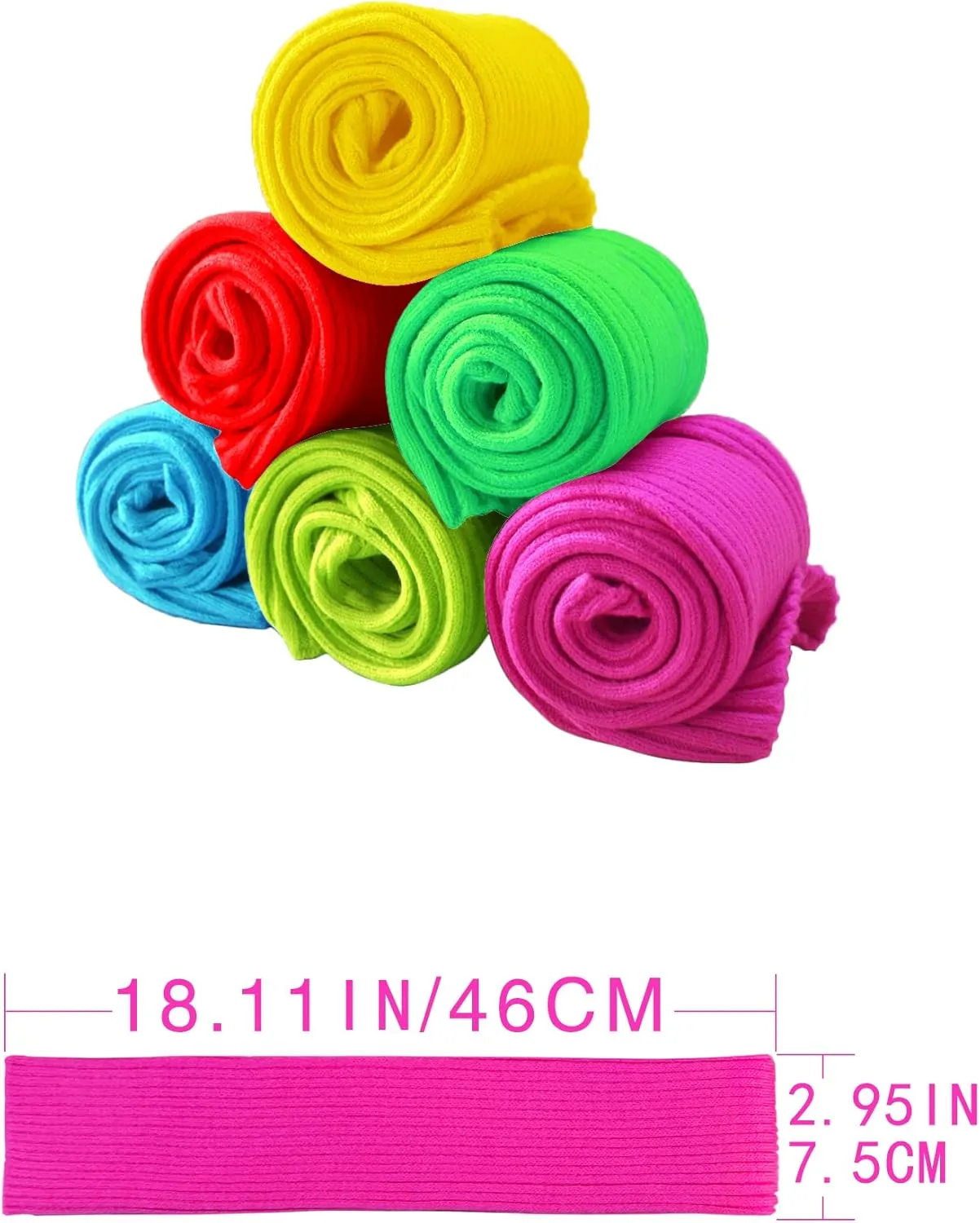 v28 Women Juniors Neon Ribbed Leg Warmers for 80s Eighty's Party Sports Yoga