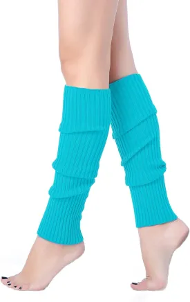 v28 Women Juniors Neon Ribbed Leg Warmers for 80s Eighty's Party Sports Yoga