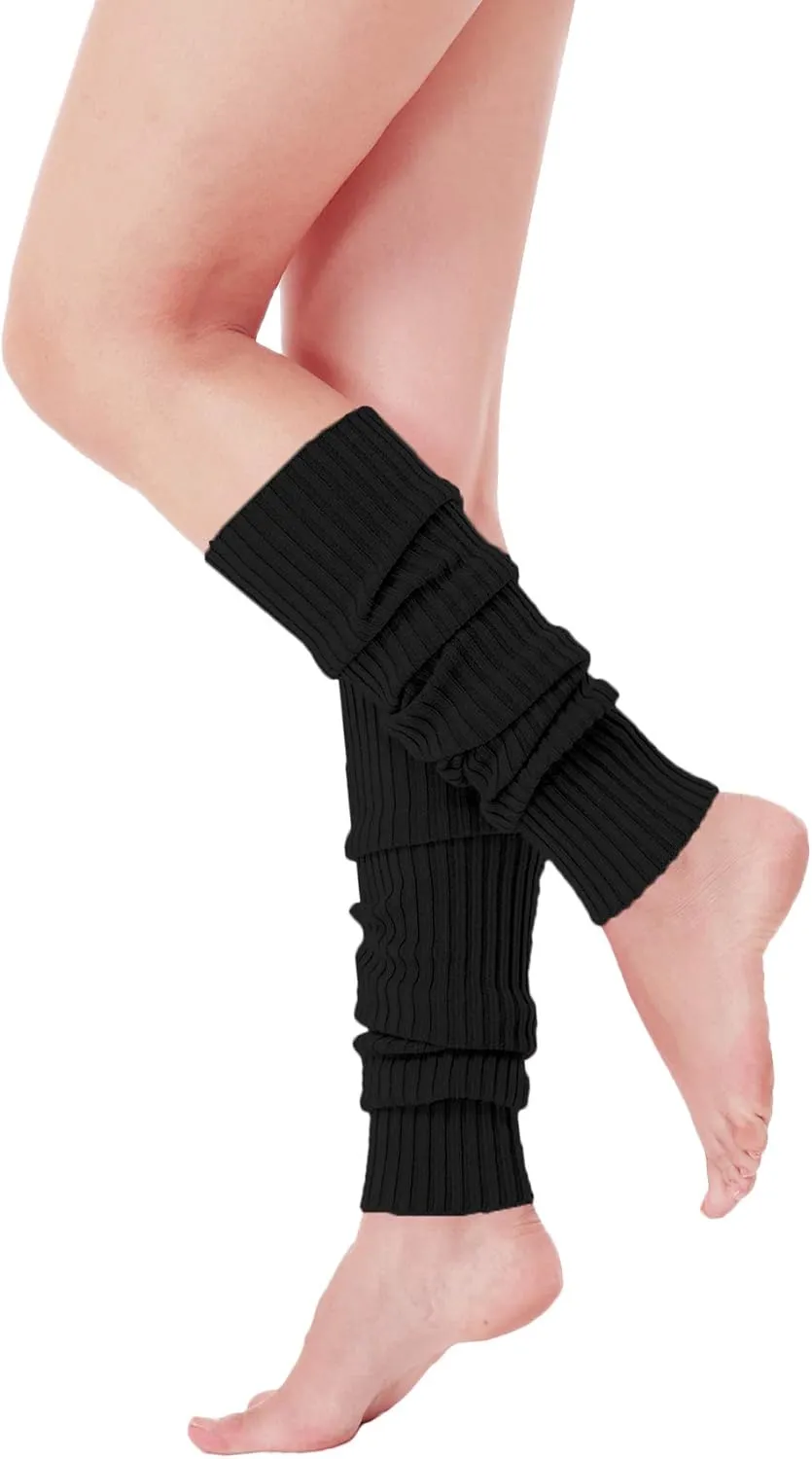 v28 Women Warm Leg Warmers 80s Retro Party Costume Knit Ballet Neon Long Socks