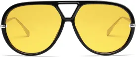 VANLINKER Trendy Polarized Aviator Sunglasses for Women Men Retro Oversized Round Sunglasses Vintage Shield Shades VL9798