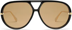 VANLINKER Trendy Polarized Aviator Sunglasses for Women Men Retro Oversized Round Sunglasses Vintage Shield Shades VL9798