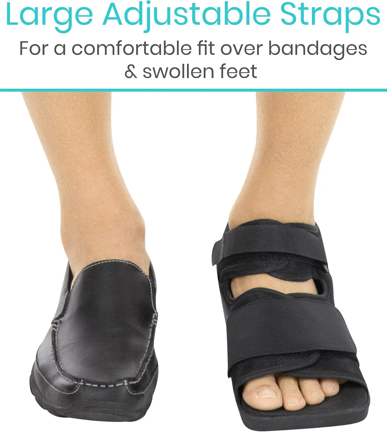 Vive Post Op Shoe - Lightweight Medical Walking Boot with Adjustable Strap - Orthopedic Recovery Cast Shoe for Post Surgery, Fractured Foot, Injured Toes, Stress Fracture, Sprains - Left or Right Foot