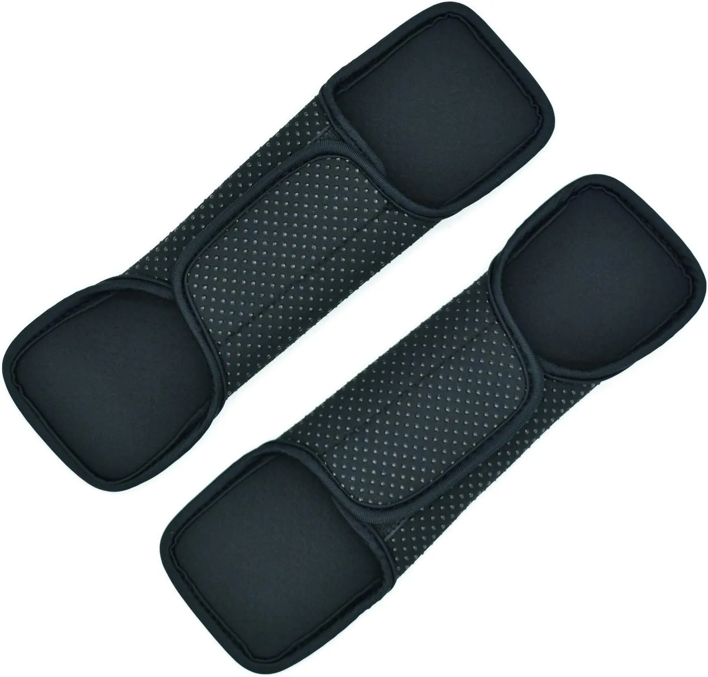 Wanty 1 Pair Black Color Neoprene Multipurpose Comfort Shoulder Strap Pads Shoulder Cushion Pad Protector for Backpack Rucksack/Travel Bag/Car Seat Belts Protect Pads (Neoprene black)