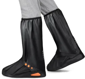 Waterproof Rain Boot Shoe Covers with Reflector, Reusable Non-Slip Rain Boot Shoe Covers for Women Men (Black, XX-Large)