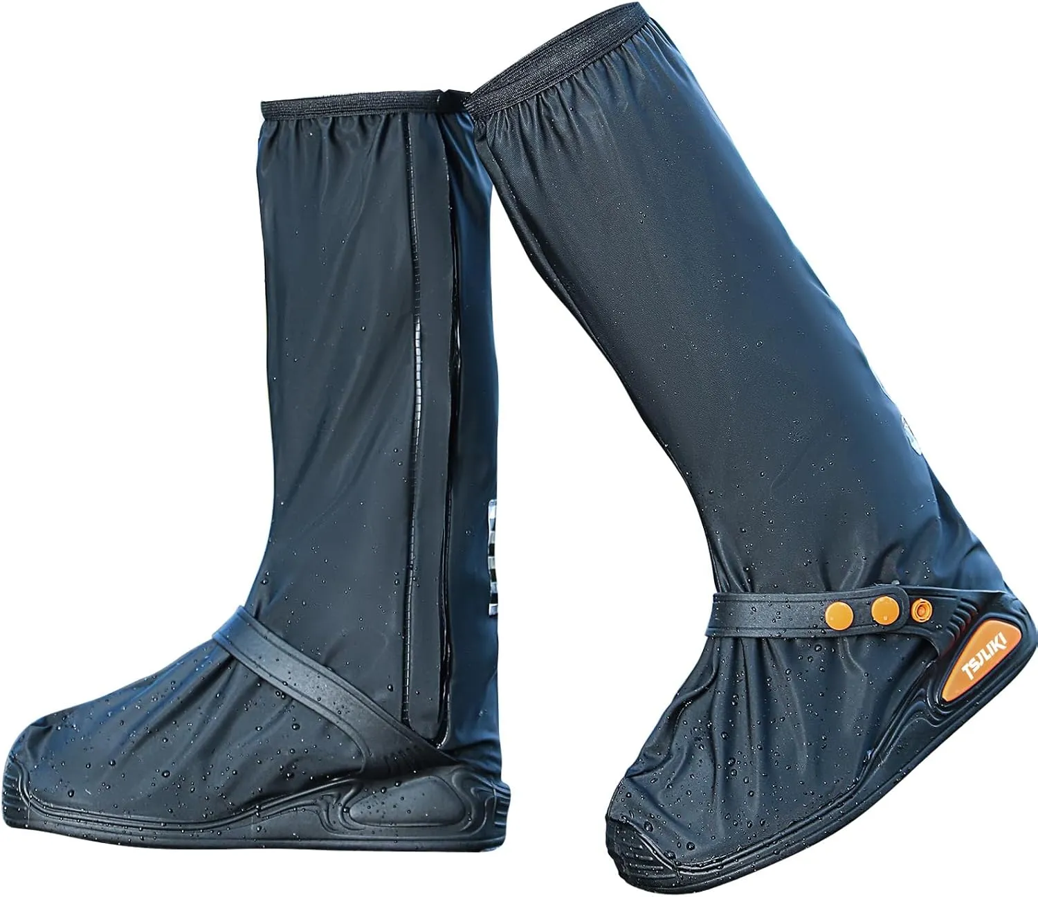 Waterproof Shoe Covers, Thickened Rain Boot Shoe Cover Reusable & Foldable Non-Slip with Reflector for Men Women