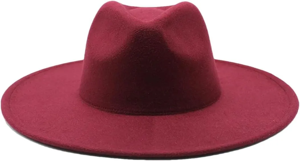 Winter Wool Solid Classic Fedoras Cap Men Women Panama Jazz Hat Wide Brim Big Fedoras Womens Hats with Brim