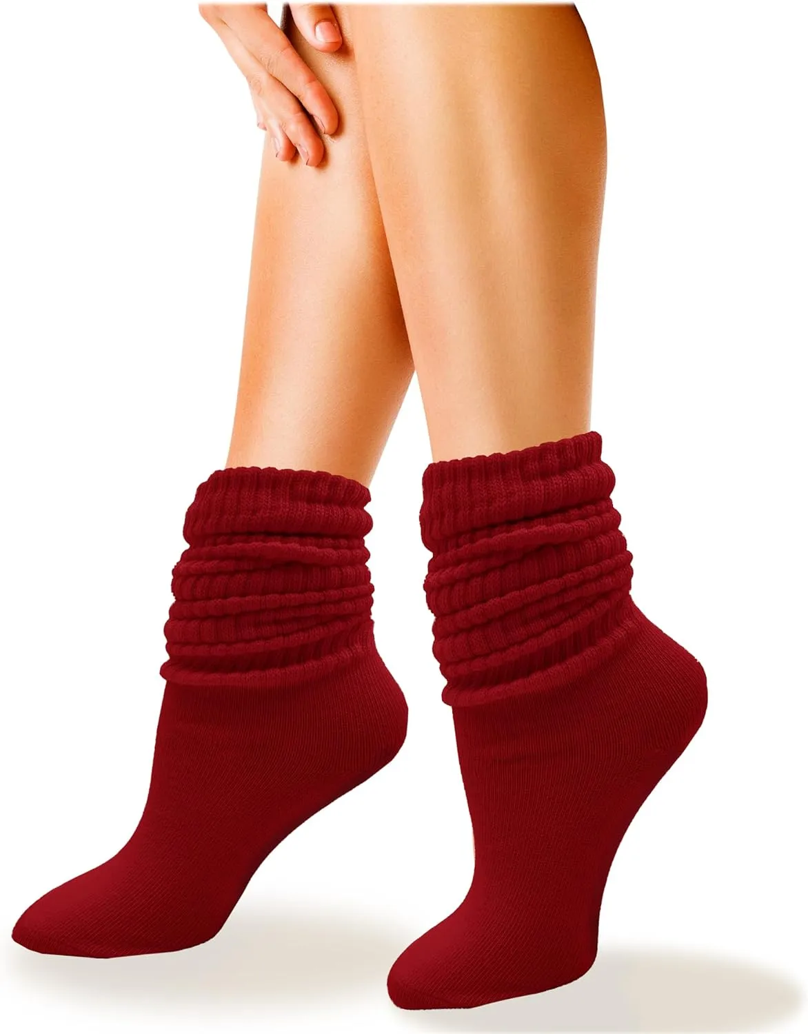 Winterlace Slouch Socks for Women, 2 Pairs, Soft Extra Long Scrunch Knee High Sock, Premium Pack