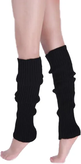 Women 80s Ribbed Leg Warmers Knitted Wool Crochet Long Boot Socks for Party Dance Sports Yoga Accessories