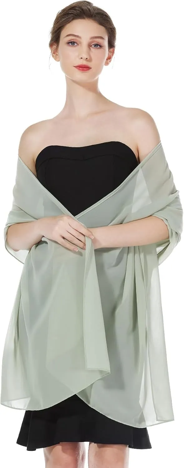 Women Chiffon Shawls and Wraps for Evening Dresses Wedding Party Travel Scarves Pashmina Bikini Cover Up