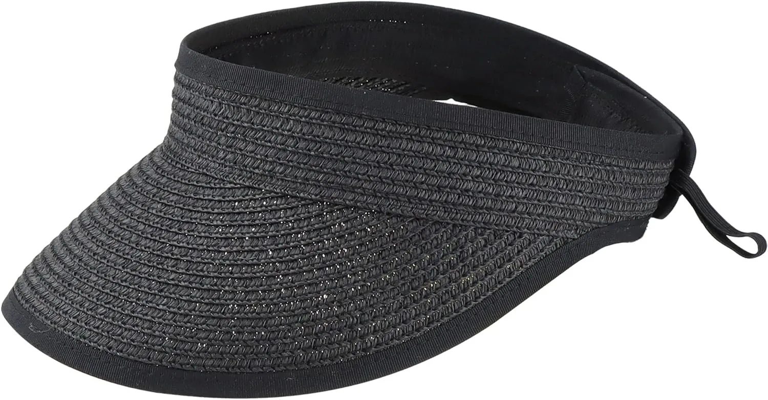 Women Straw Sun Visor Hat Wide Brim Foldable Summer UV Protection Beach Cap Packale Hats