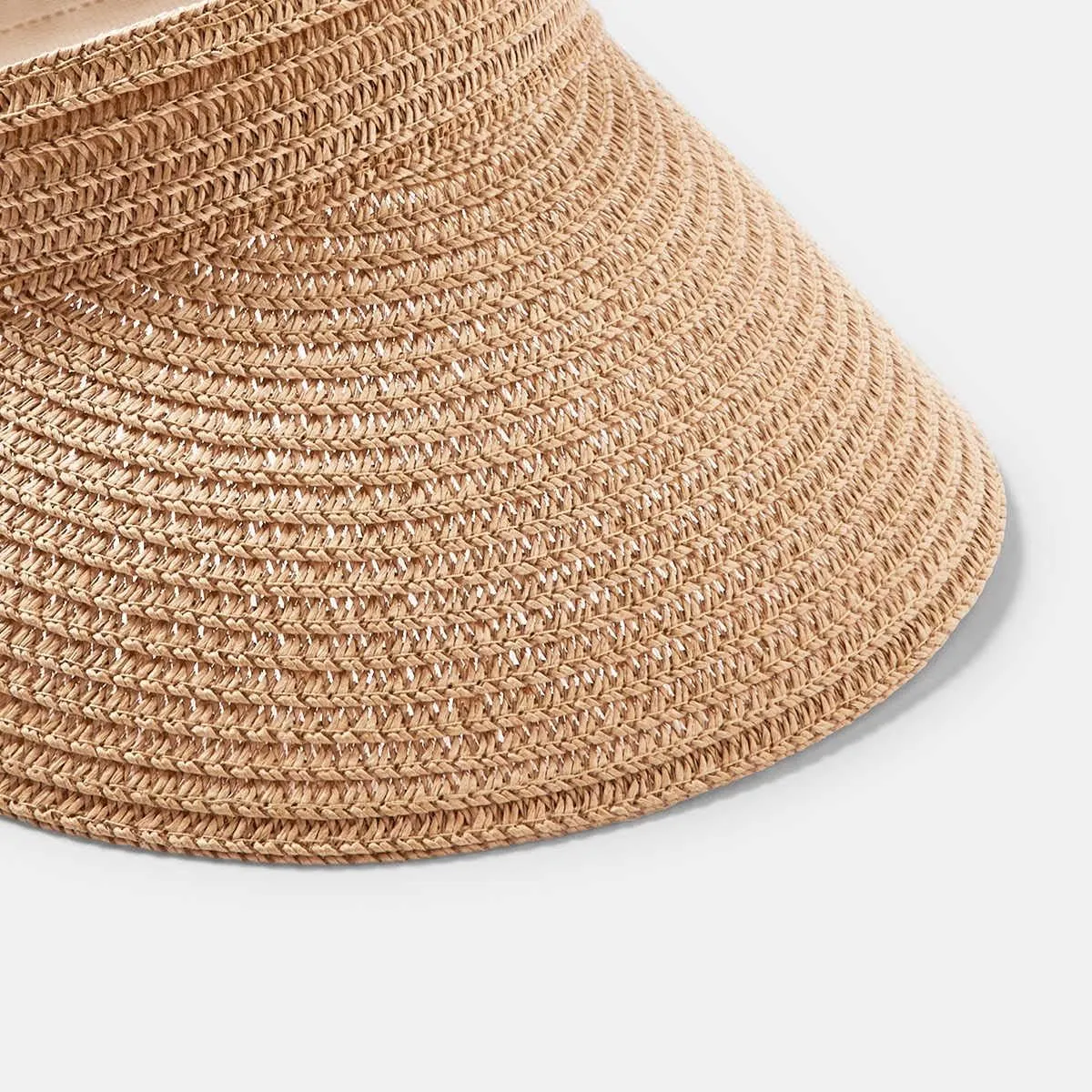 Women Straw Sun Visor Hat Wide Brim Foldable Summer UV Protection Beach Cap Packale Hats