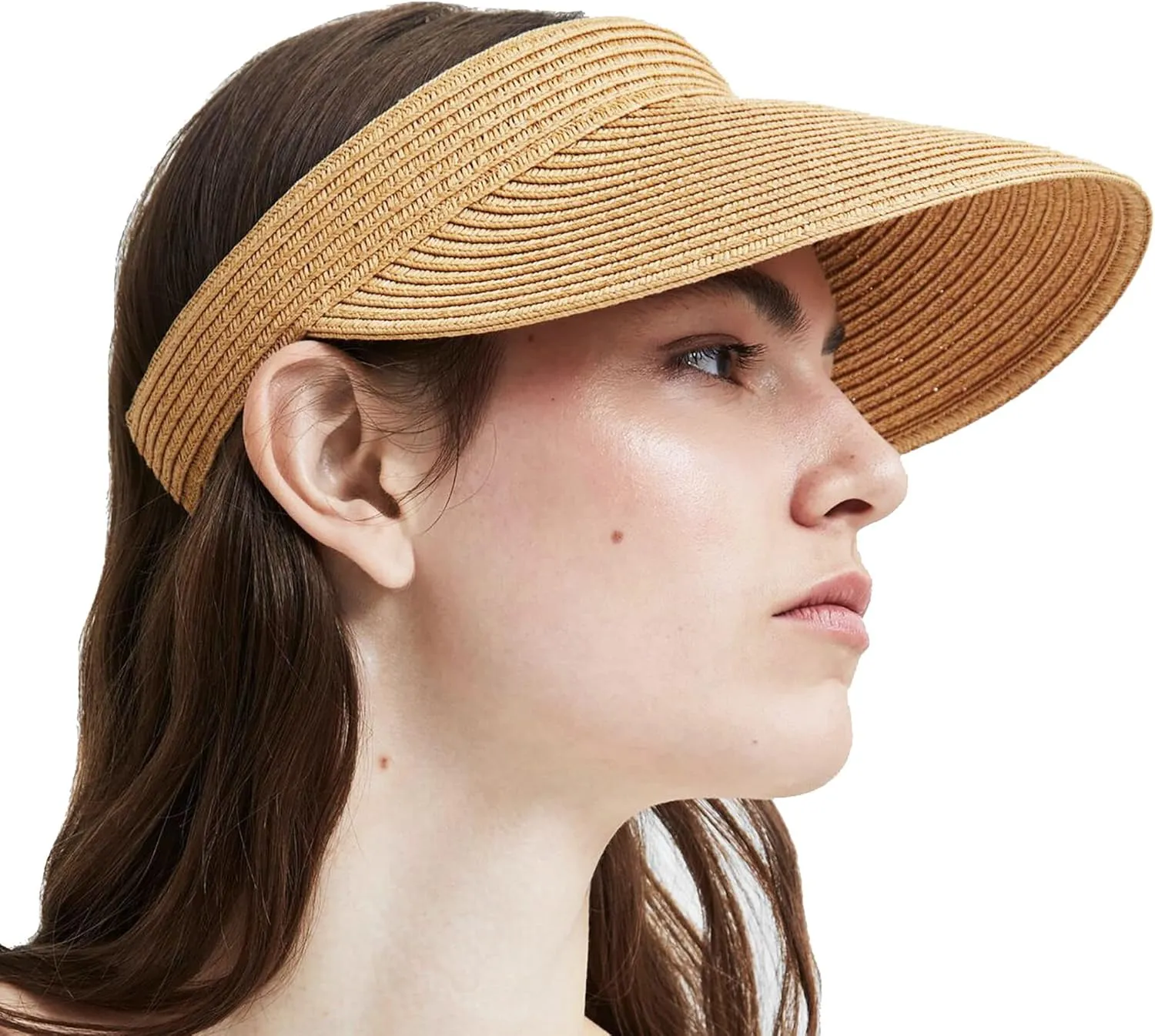 Women Straw Sun Visor Hat Wide Brim Foldable Summer UV Protection Beach Cap Packale Hats