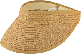 Women Straw Sun Visor Hat Wide Brim Foldable Summer UV Protection Beach Cap Packale Hats