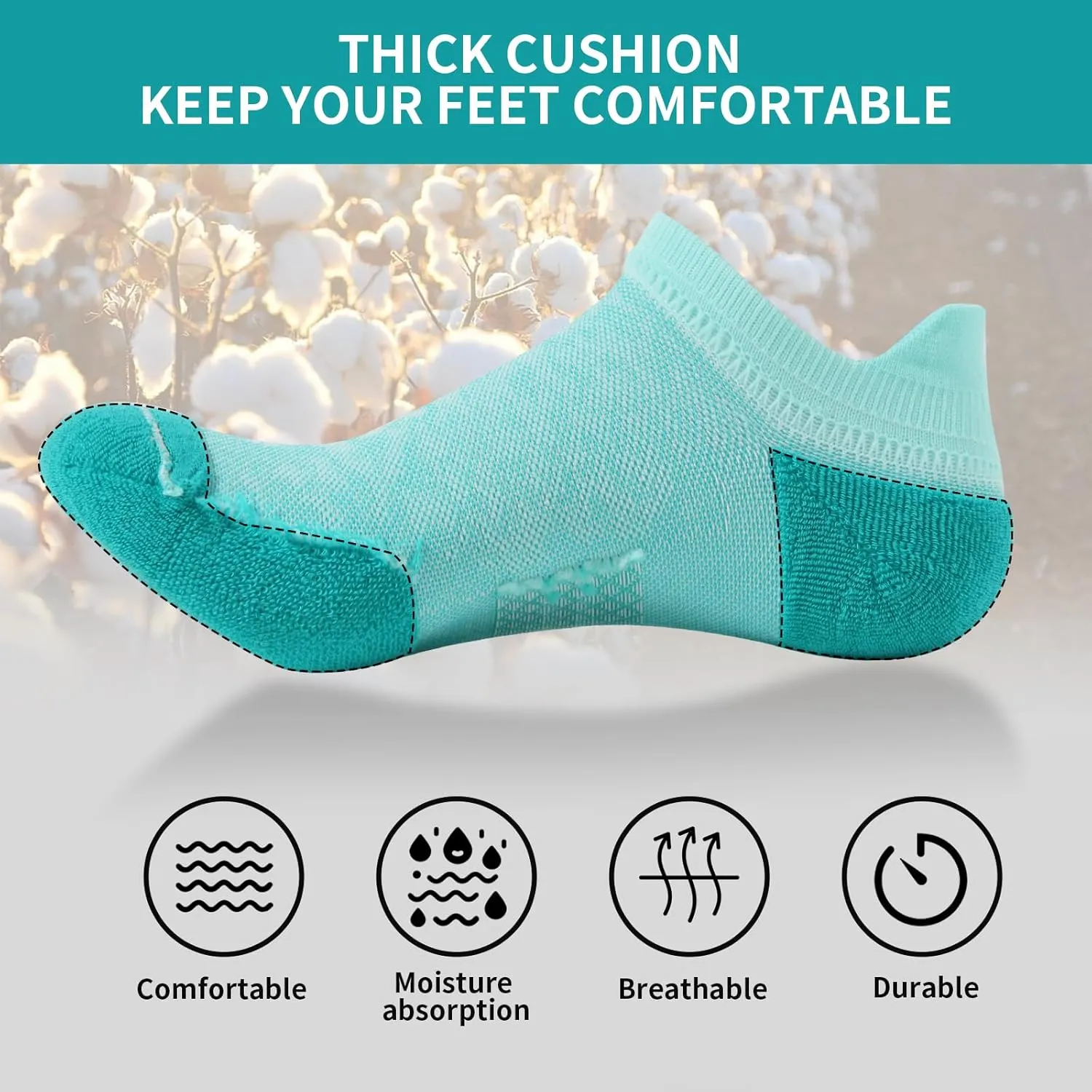 Womens Ankle Compression Socks with Arch Support Athletic Low cut Running Socks for Women Workout Cushion 5 Pairs