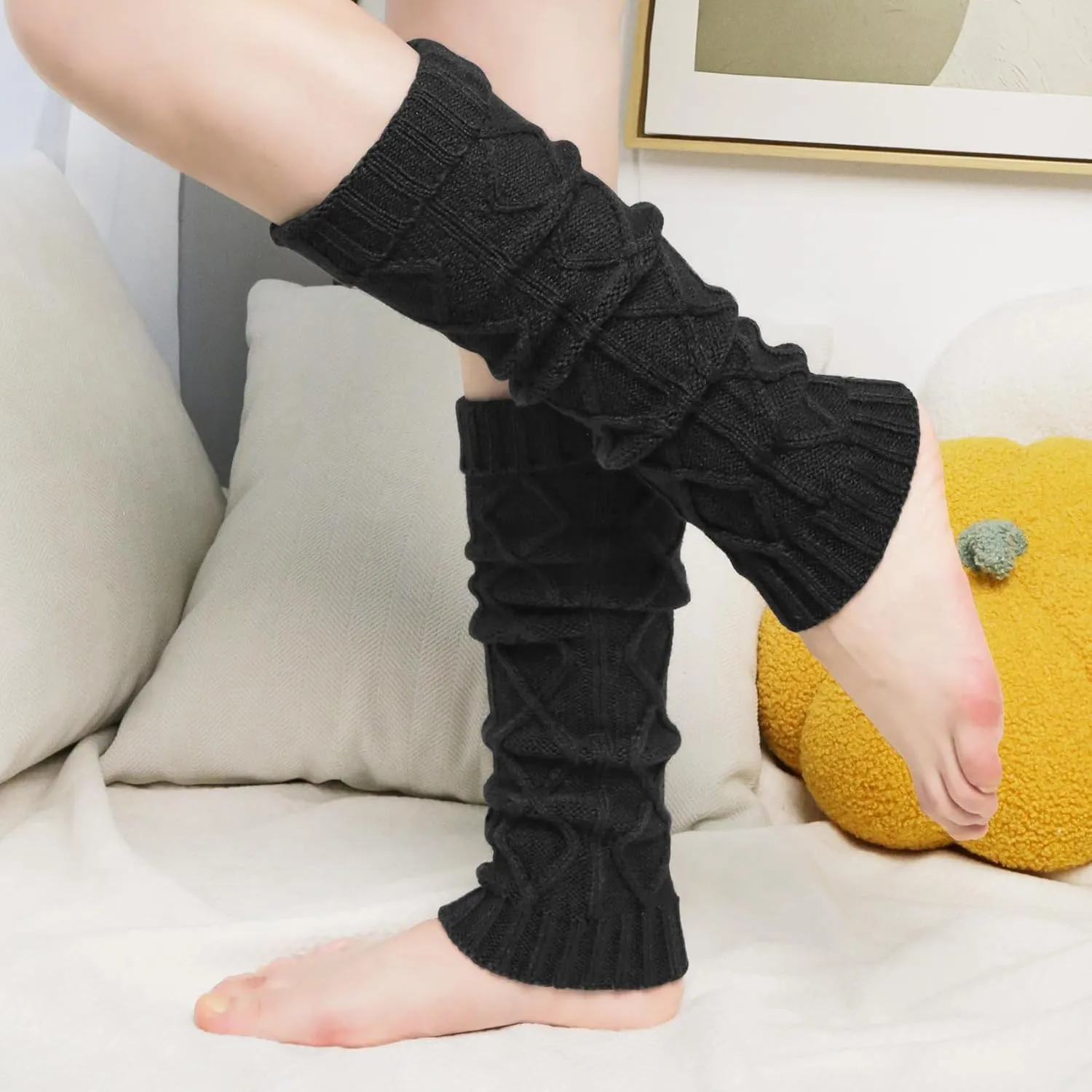 Womens Leg Warmers Winter Warm Knit Long Boot Socks Slouch Knee High 80s for Party