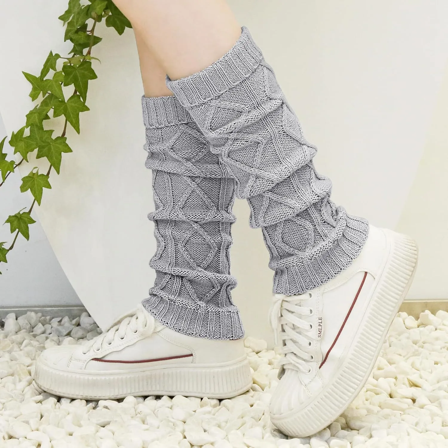 Womens Leg Warmers Winter Warm Knit Long Boot Socks Slouch Knee High 80s for Party