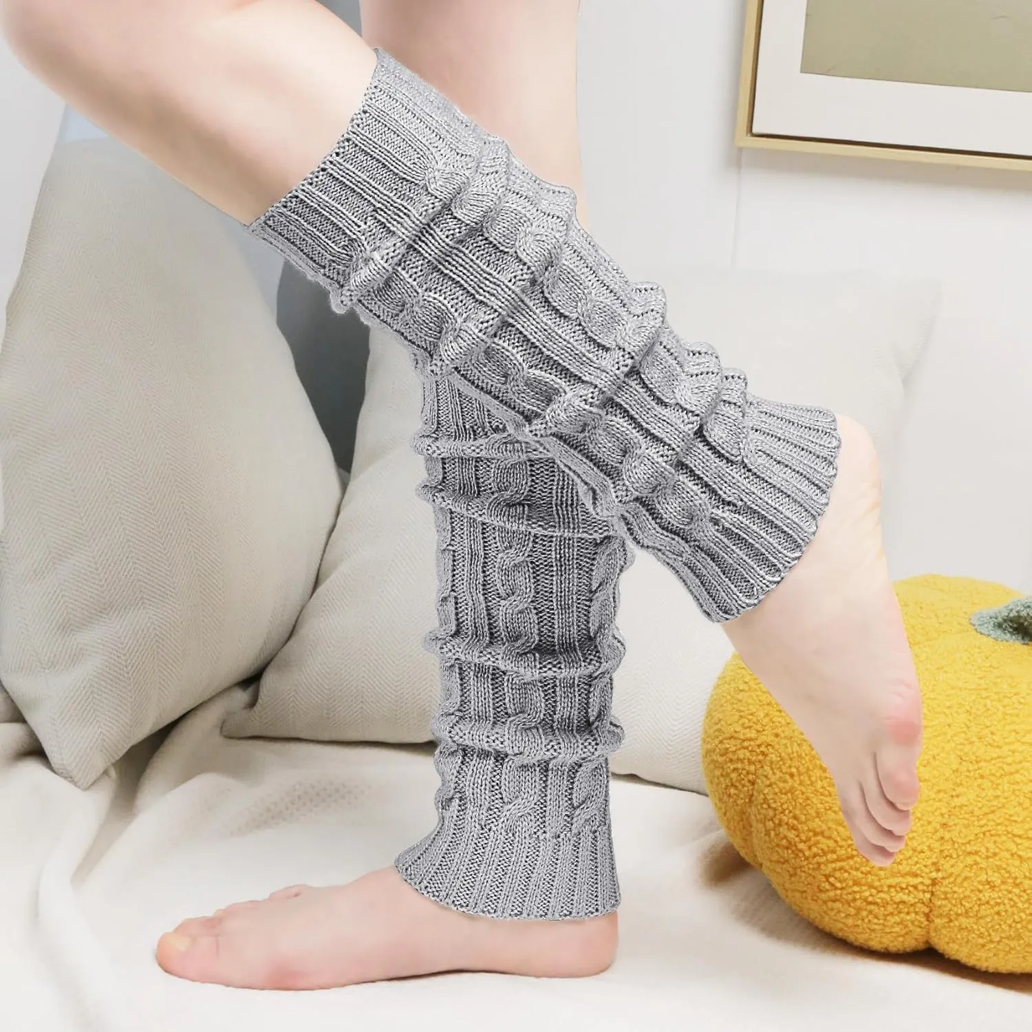 Womens Leg Warmers Winter Warm Knit Long Boot Socks Slouch Knee High 80s for Party