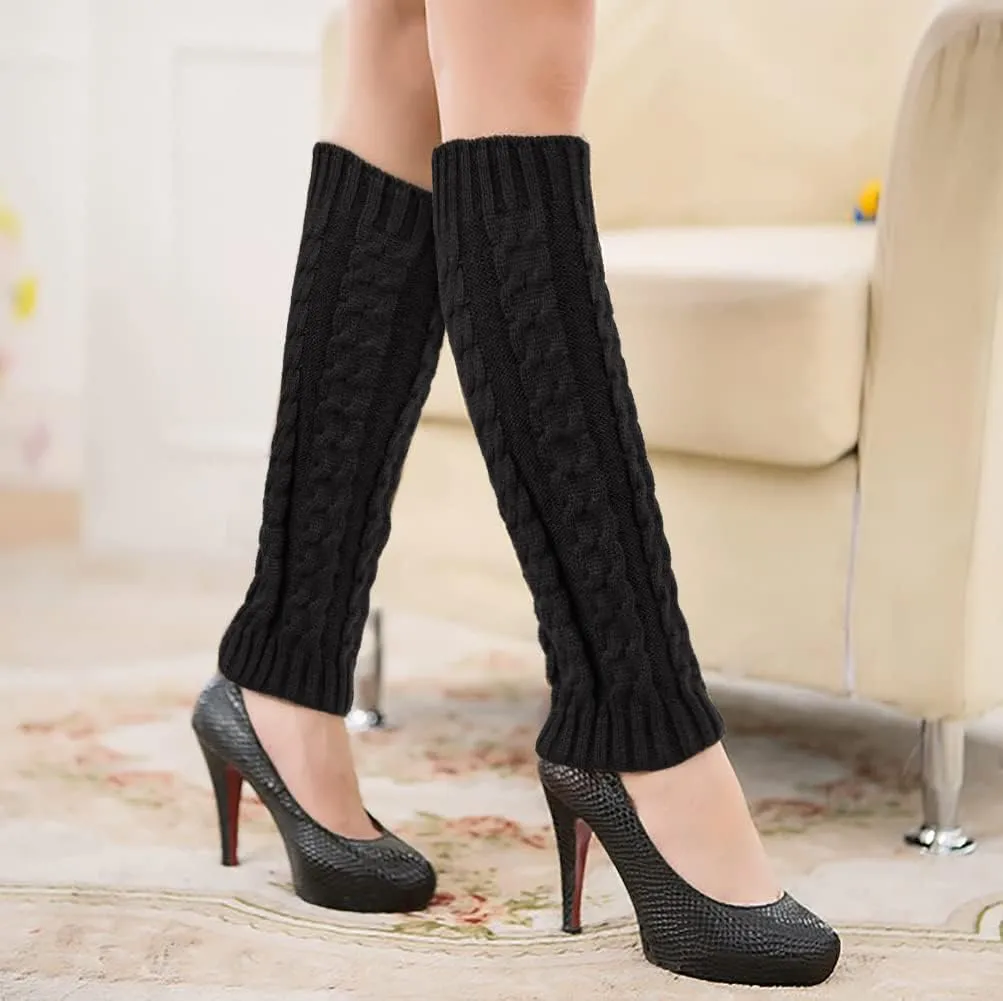 Womens Leg Warmers Winter Warm Knit Long Boot Socks Slouch Knee High 80s for Party